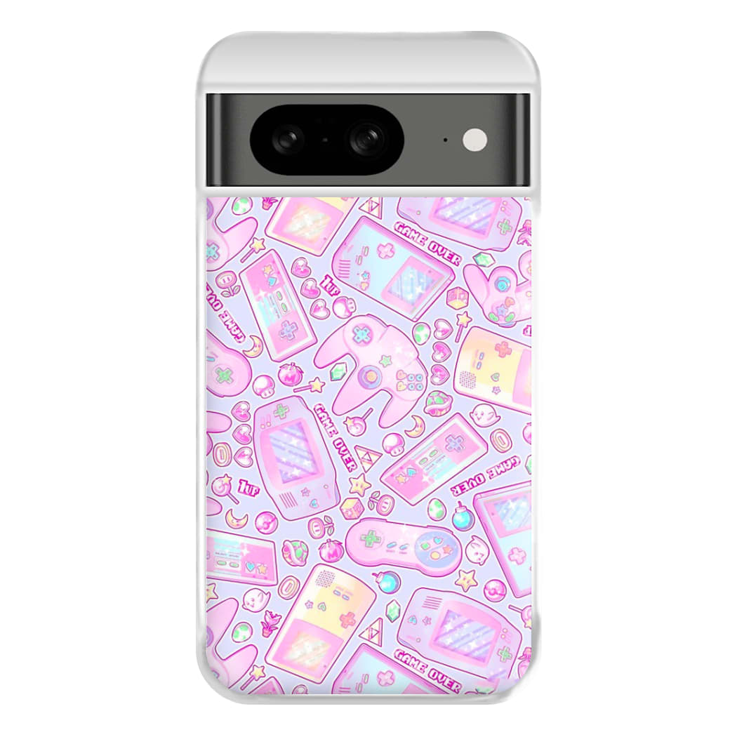 Power Up, Gaming Pattern Phone Case for Google Pixel 8