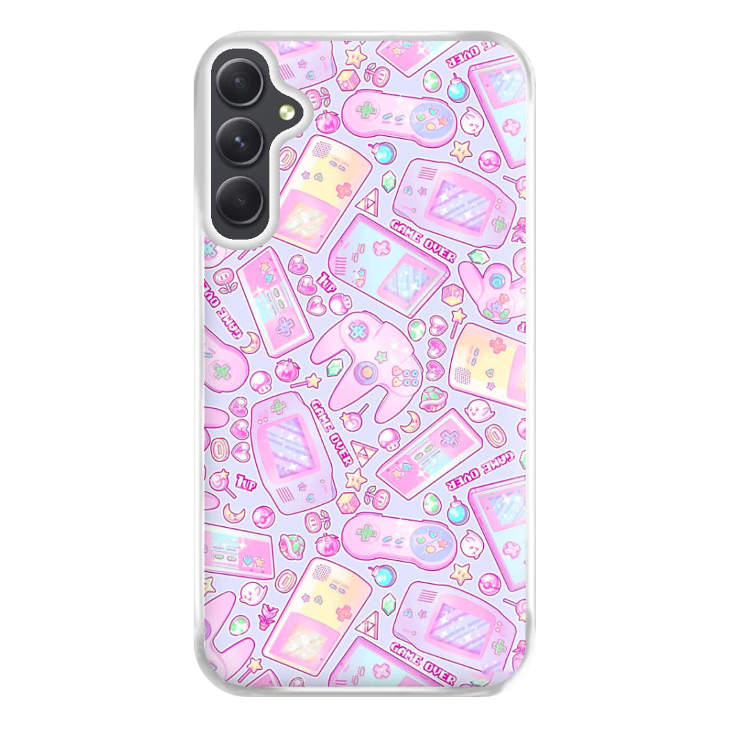 Power Up, Gaming Pattern Phone Case for Galaxy A54