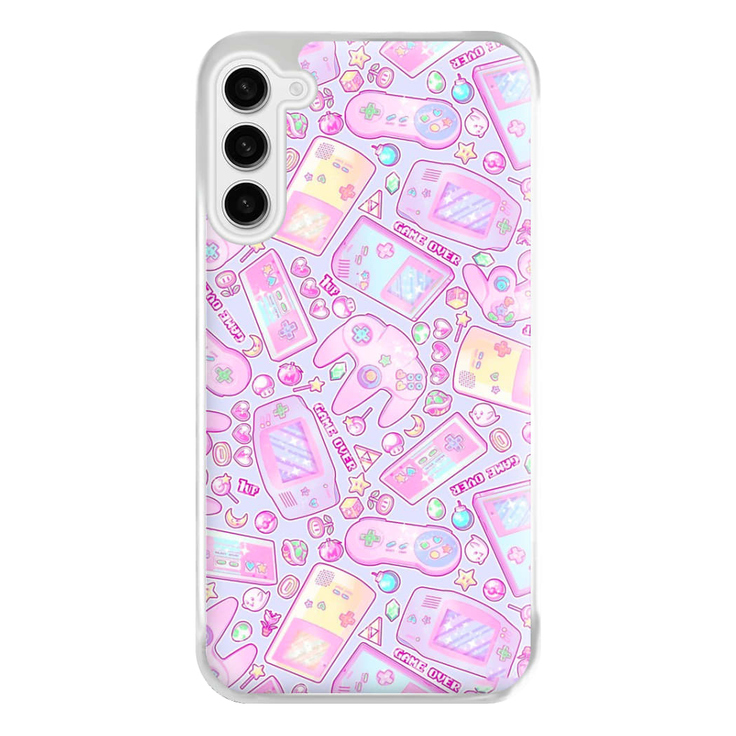 Power Up, Gaming Pattern Phone Case for Galaxy S23FE