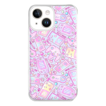 Power Up, Gaming Pattern Phone Case for iPhone 14