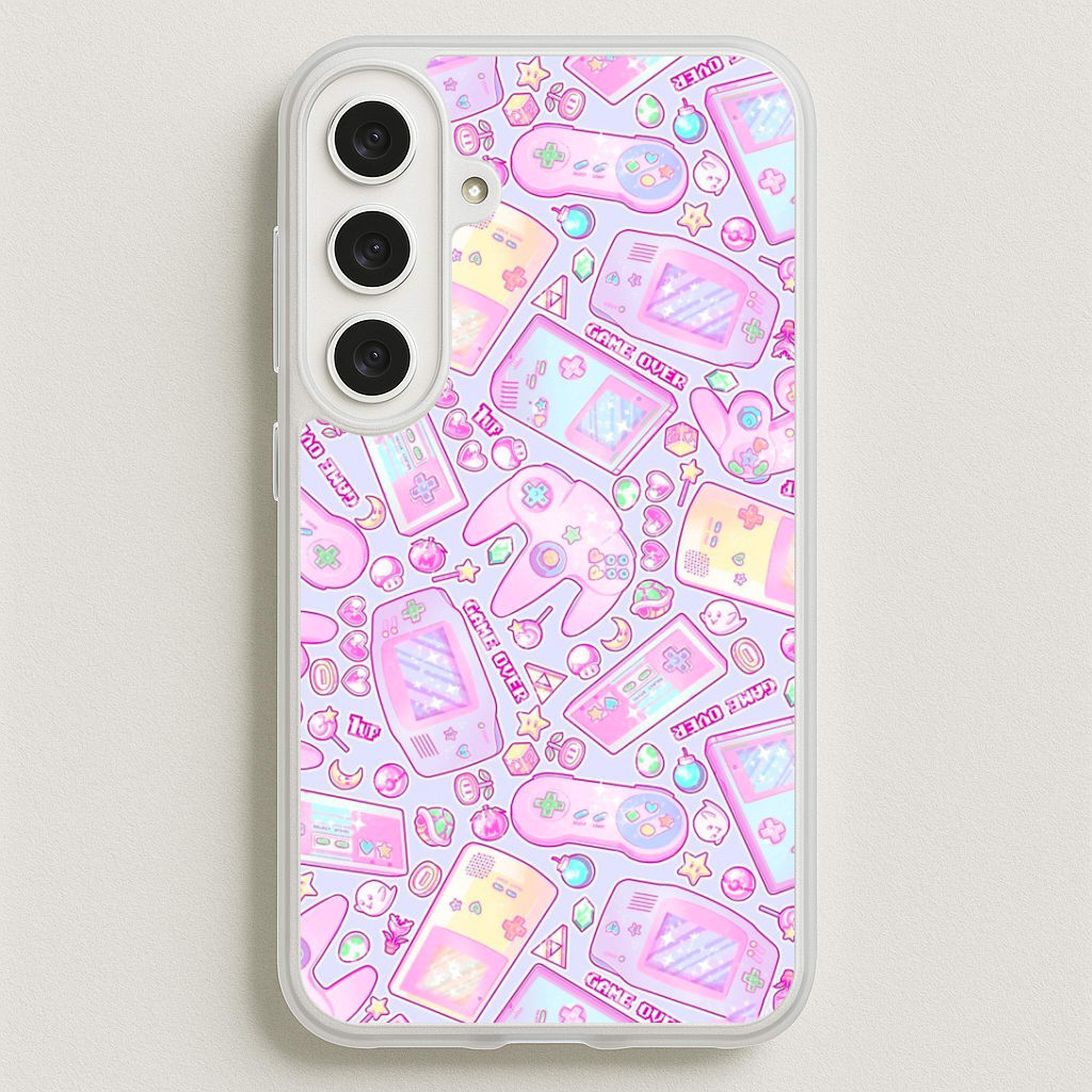 Power Up, Gaming Pattern Phone Case for Galaxy S25FE