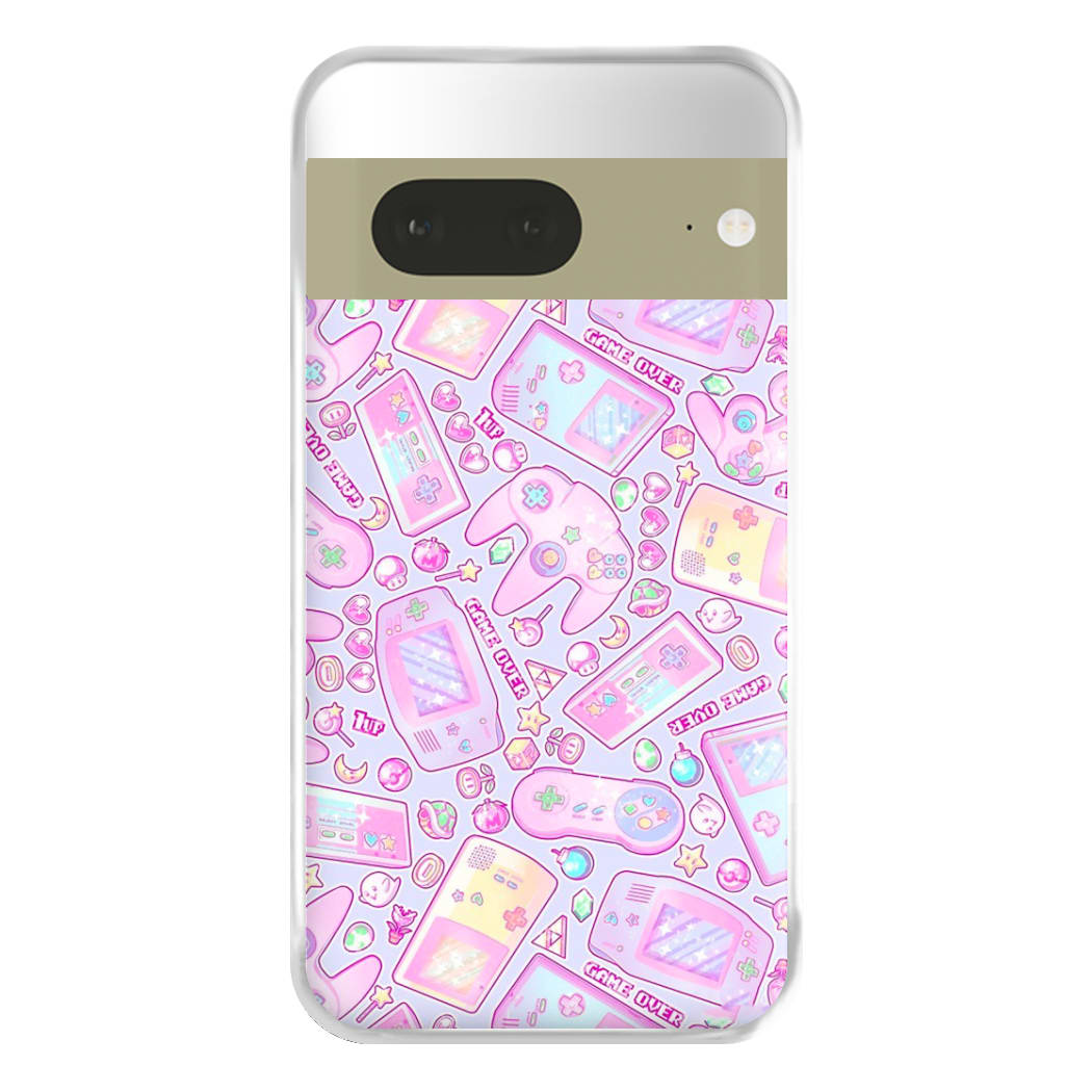 Power Up, Gaming Pattern Phone Case for Google Pixel 7a