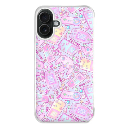 Power Up, Gaming Pattern Phone Case for iPhone 16 Plus