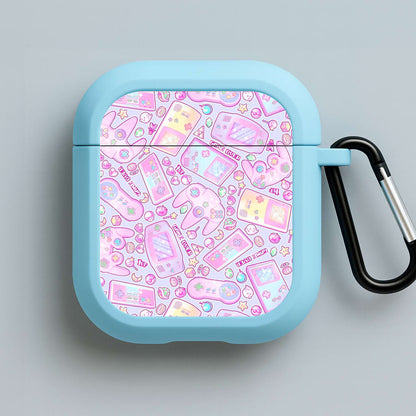 Power Up, Gaming Pattern Blue AirPods Case