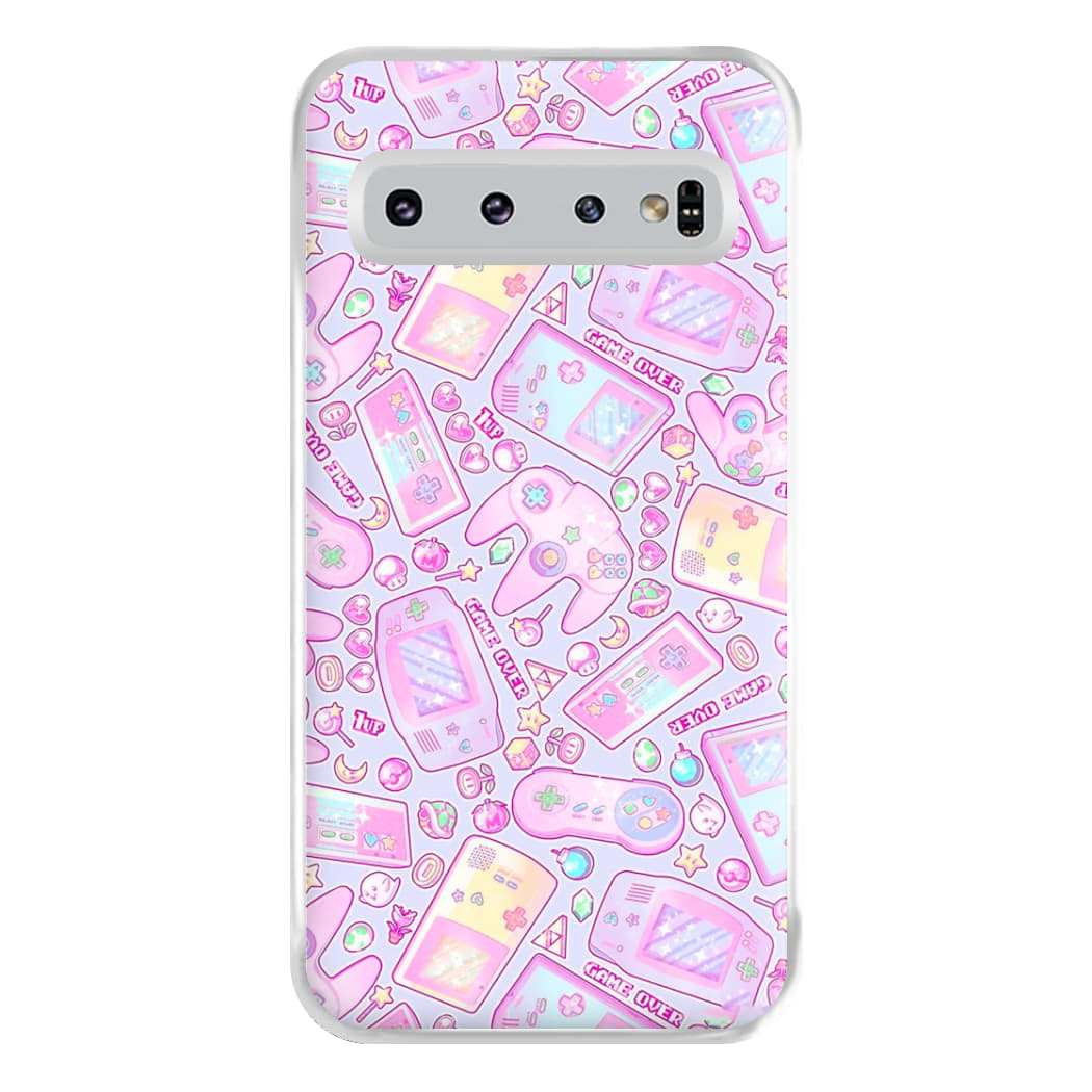 Power Up, Gaming Pattern Phone Case for Galaxy S10 Plus