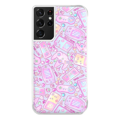 Power Up, Gaming Pattern Phone Case for Galaxy S21 Ultra