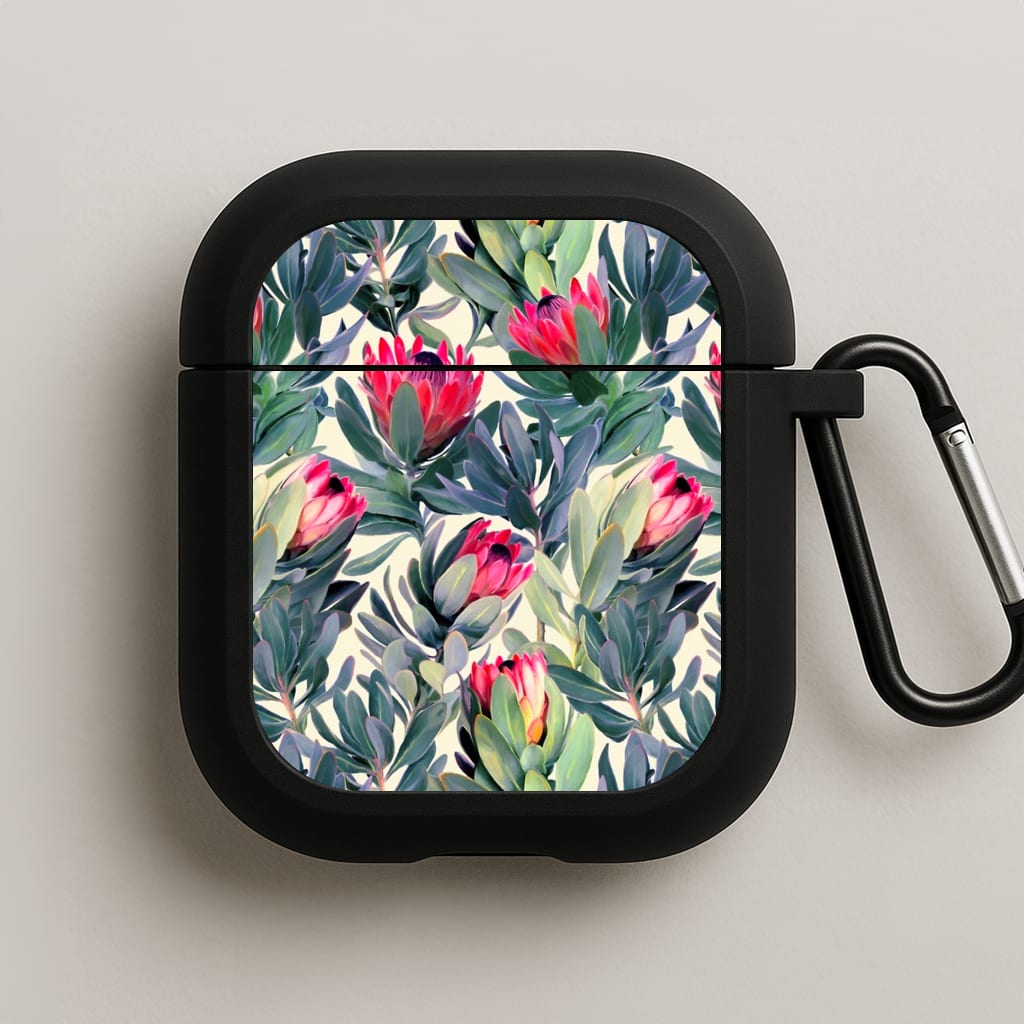 Painted Protea Pattern AirPods Case