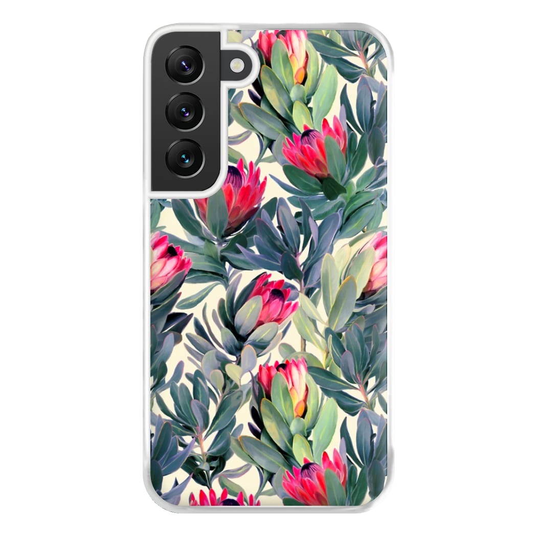 Painted Protea Pattern Phone Case for Galaxy S22 Plus