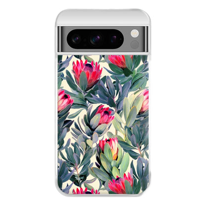 Painted Protea Pattern Phone Case for Google Pixel 8 Pro