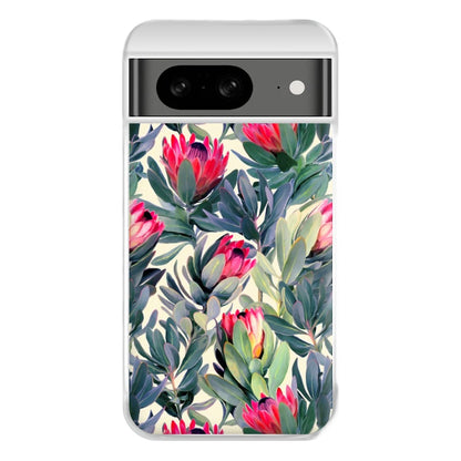 Painted Protea Pattern Phone Case for Google Pixel 8