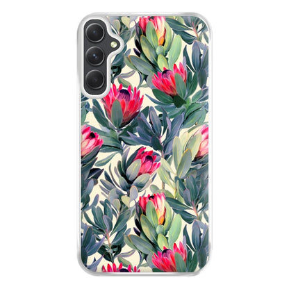 Painted Protea Pattern Phone Case for Galaxy A14