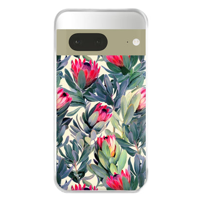 Painted Protea Pattern Phone Case for Google Pixel 7a