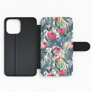 Painted Protea Pattern Flip Wallet Phone Case 2