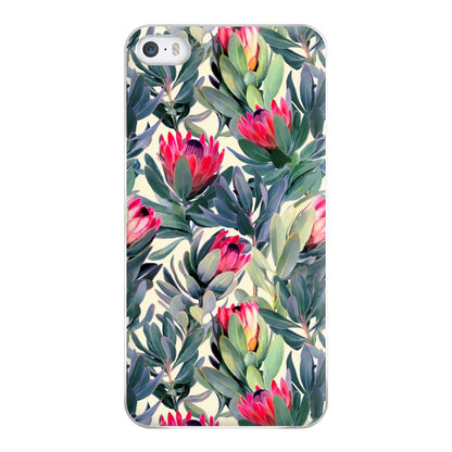 Painted Protea Pattern Phone Case for iPhone 5 / 5s / SE 2016