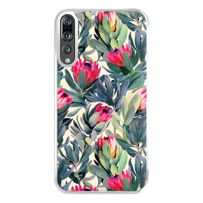 Painted Protea Pattern Phone Case for Huawei P20 Pro