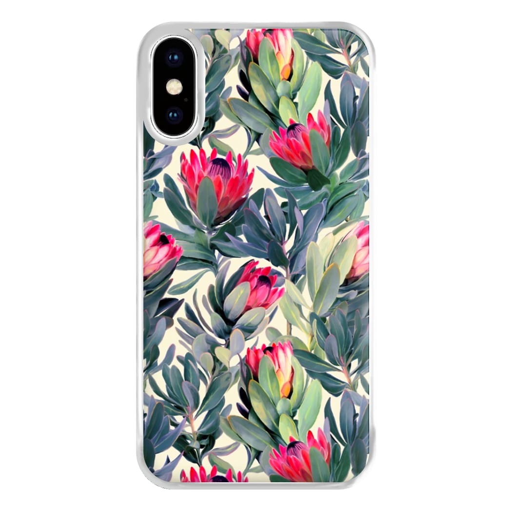 Painted Protea Pattern Phone Case for iPhone XS Max