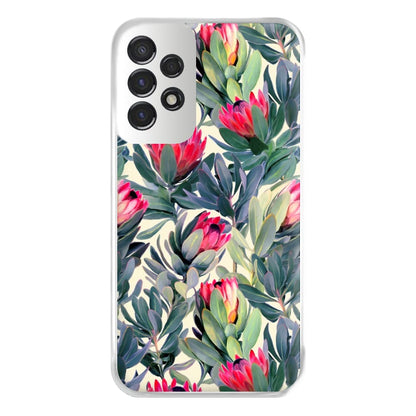 Painted Protea Pattern Phone Case for Galaxy A53