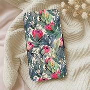 Painted Protea Pattern Flip Wallet Phone Case 5