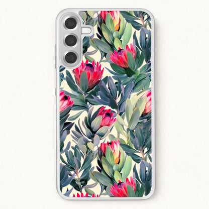 Painted Protea Pattern Phone Case for Galaxy A57