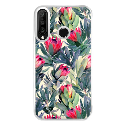 Painted Protea Pattern Phone Case for Huawei P30 Lite