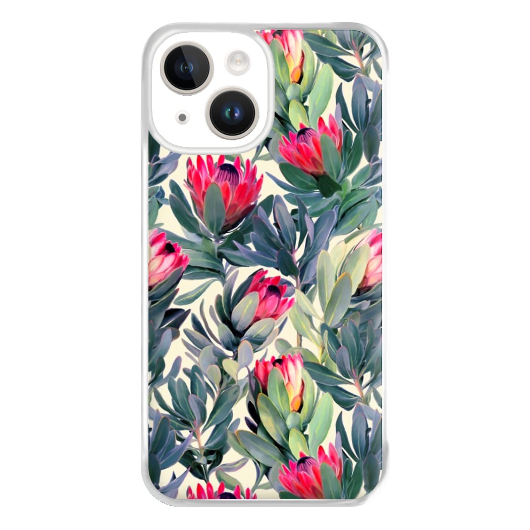 Painted Protea Pattern Phone Case for iPhone 14