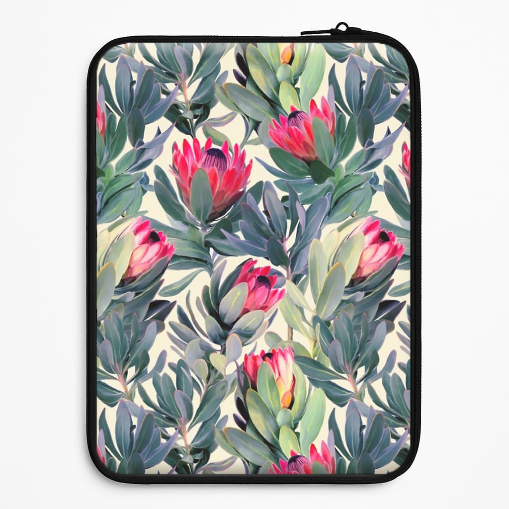 Painted Protea Pattern Laptop Sleeve