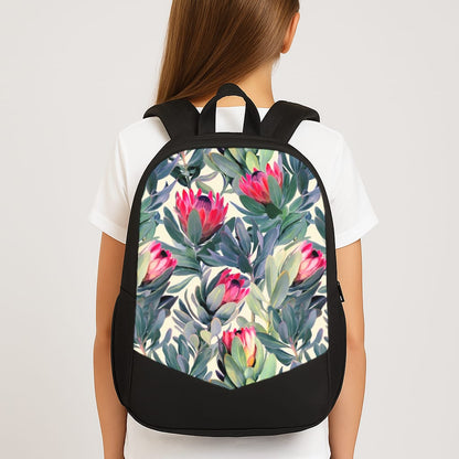 Painted Protea Pattern Large School Bag