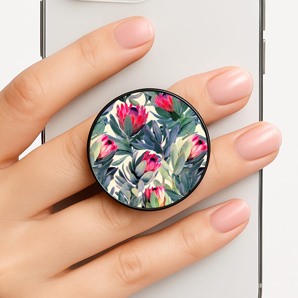 Painted Protea Pattern Phone Grip