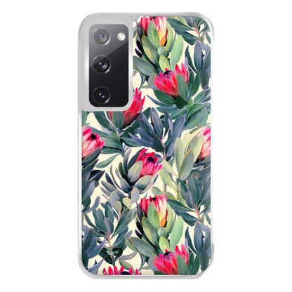 Painted Protea Pattern Phone Case for Galaxy S20FE