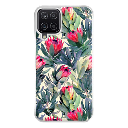 Painted Protea Pattern Phone Case for Galaxy A12