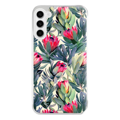 Painted Protea Pattern Phone Case for Galaxy S23FE