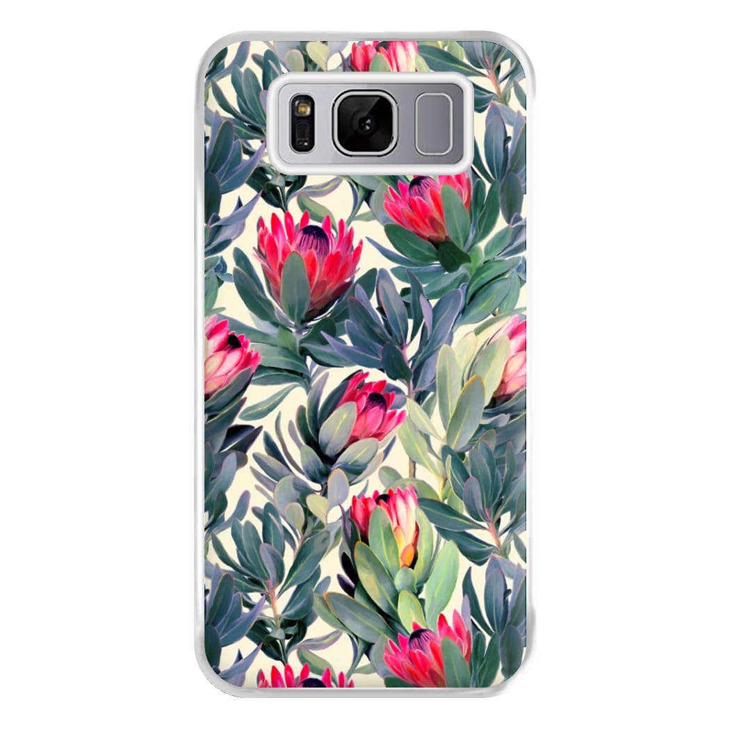 Painted Protea Pattern Phone Case for Galaxy S8 Plus