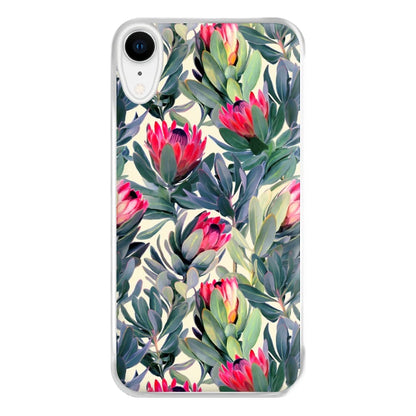 Painted Protea Pattern Phone Case for iPhone XR