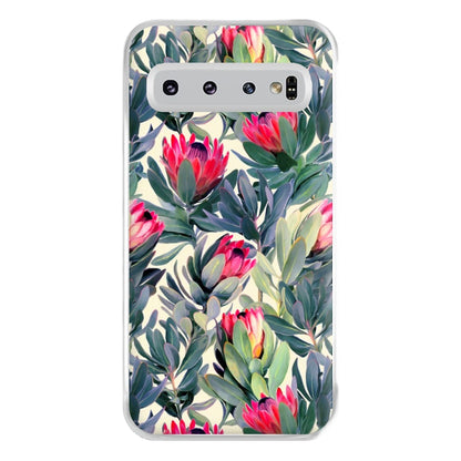 Painted Protea Pattern Phone Case for Galaxy S10 Plus