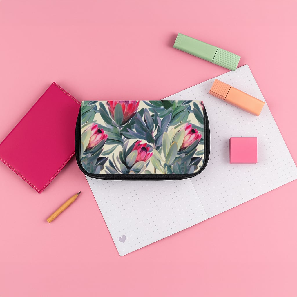 Painted Protea Pattern Pencil Case