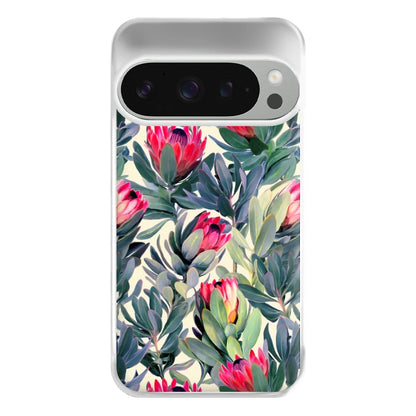 Painted Protea Pattern Phone Case for Google Pixel 9 Pro XL