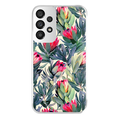 Painted Protea Pattern Phone Case for Galaxy A33