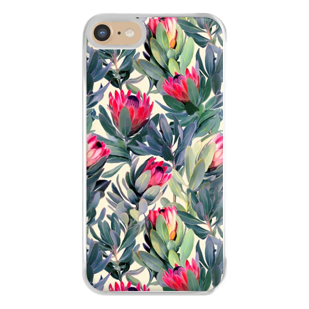 Painted Protea Pattern Phone Case for iPhone 6 / 7 / 8 / SE