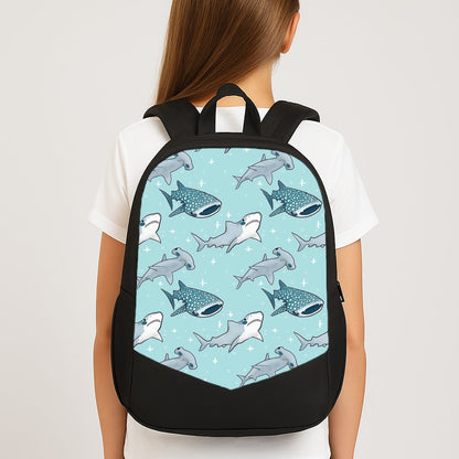 Shark Pattern Large School Bag