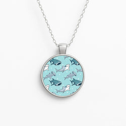 Shark Pattern Circle Necklace