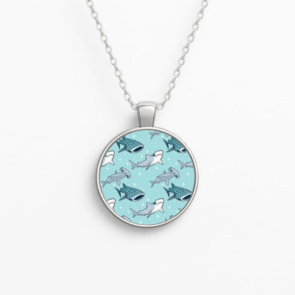Shark Pattern Circle Necklace