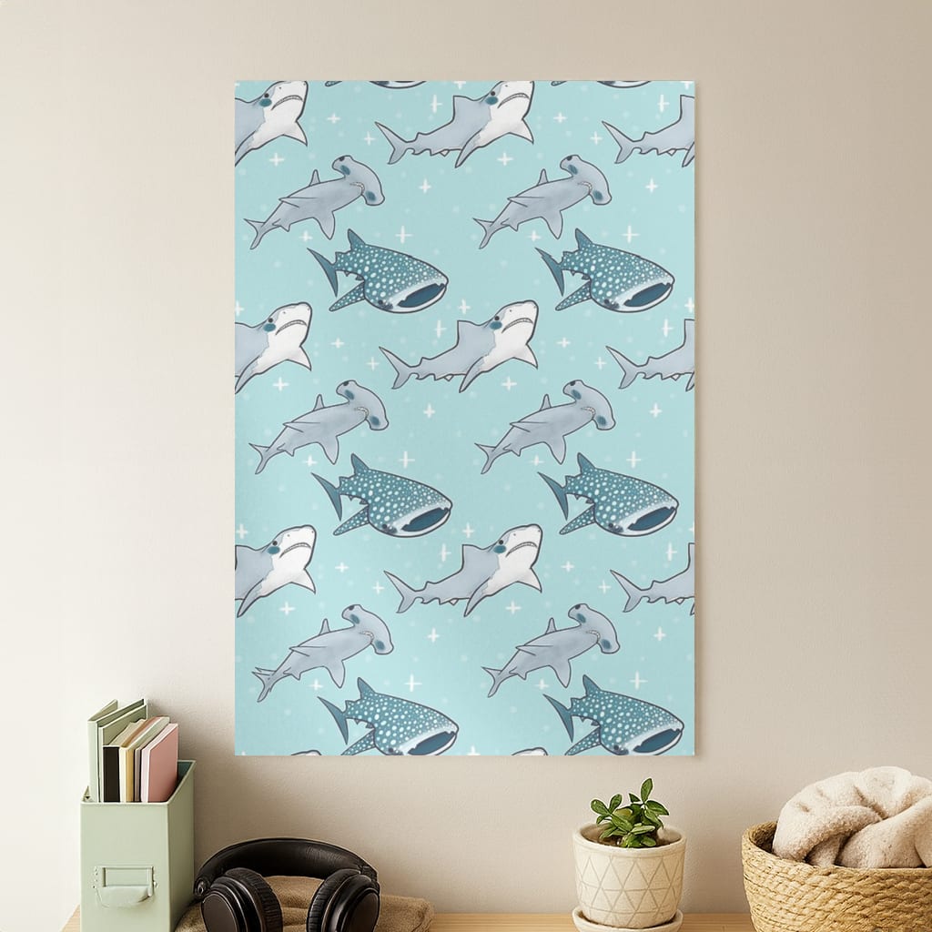 Shark Pattern Poster