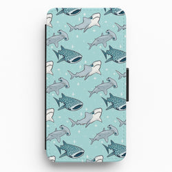 Shark Pattern Flip Wallet Phone Case