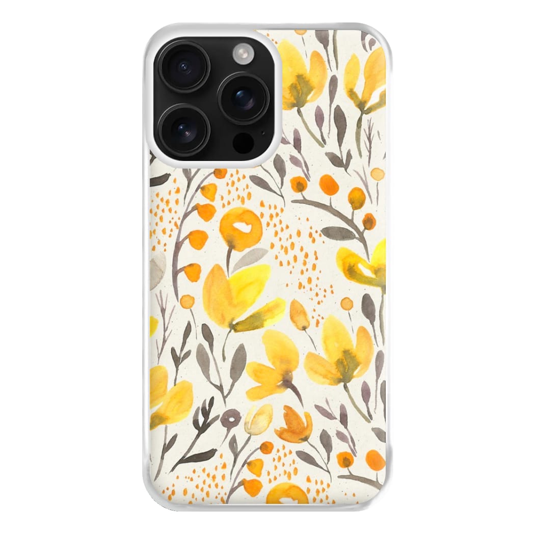 Yellow Field Floral Phone Case for iPhone 16 Pro Max