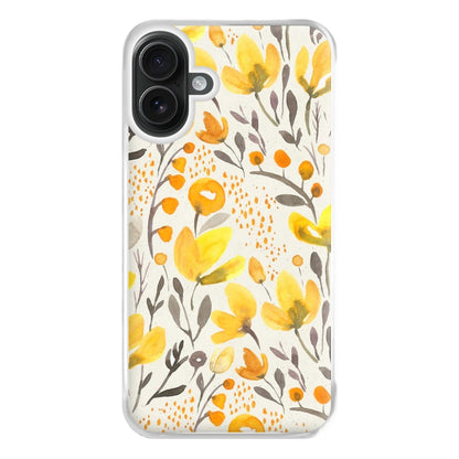 Yellow Field Floral Phone Case for iPhone 16 Plus