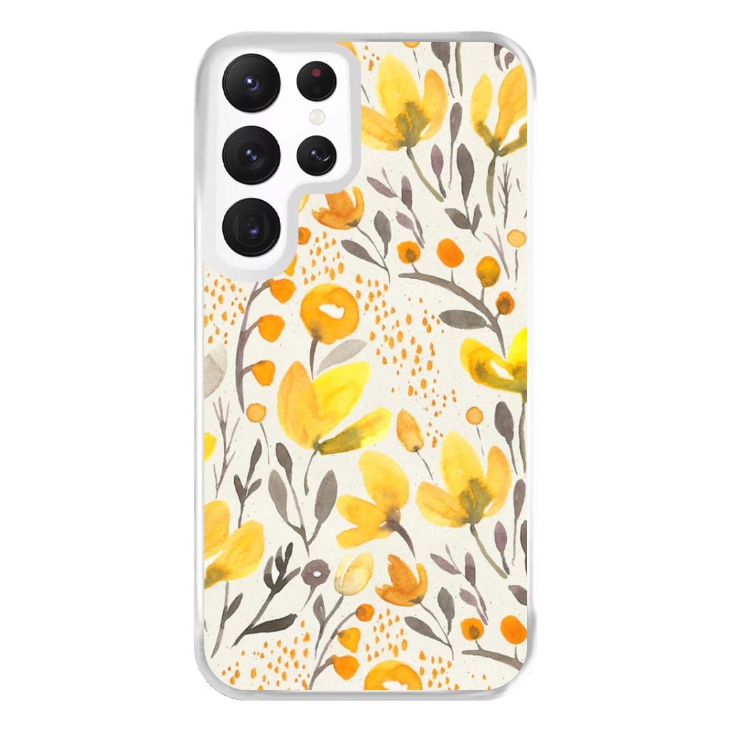 Yellow Field Floral Phone Case for Galaxy S22 Ultra