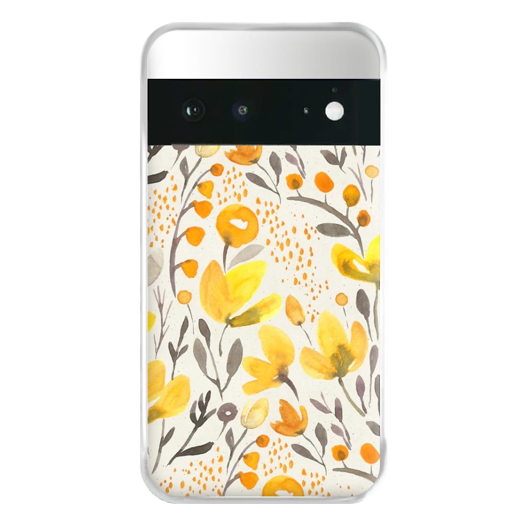 Yellow Field Floral Phone Case for Google Pixel 6a