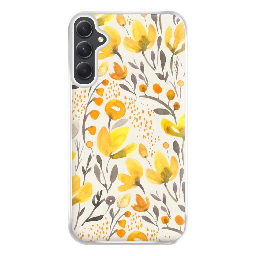 Yellow Field Floral Phone Case for Galaxy A54