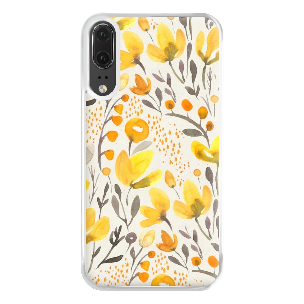 Yellow Field Floral Phone Case for Huawei P20