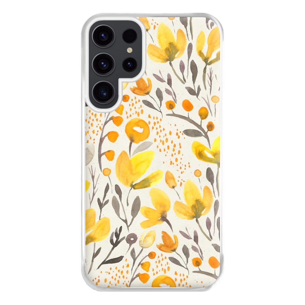 Yellow Field Floral Phone Case for Galaxy S23 Ultra